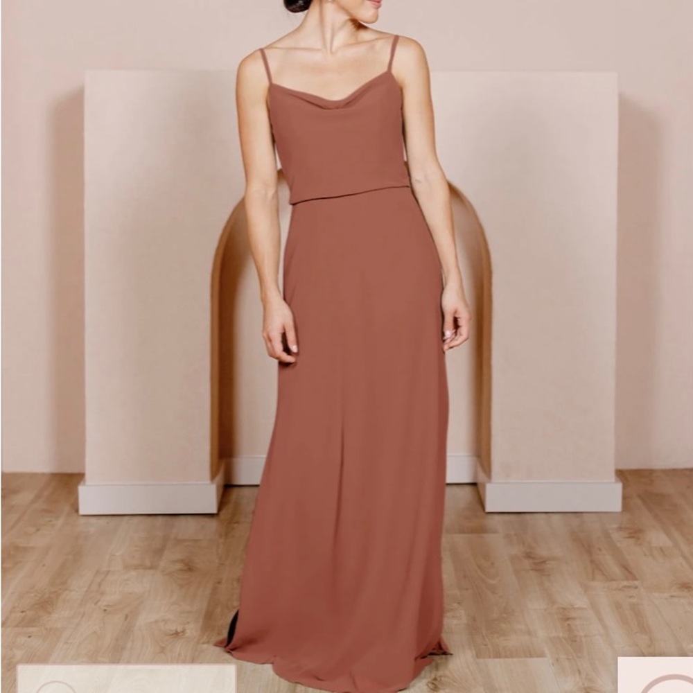 Revelry Chiffon Cinnamon Rose Dress